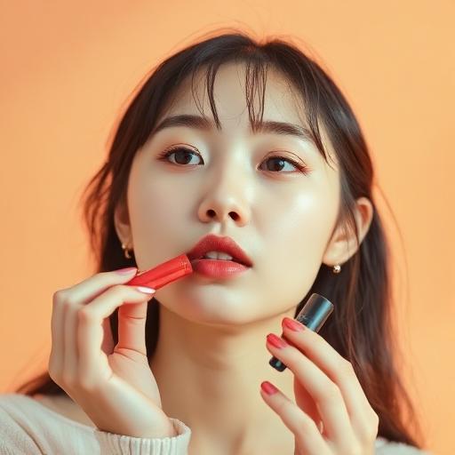 Nano influencer applying lip tint
